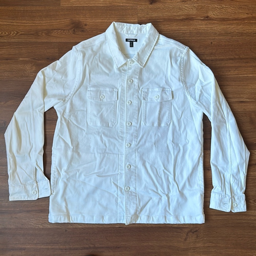 Express Men’s Stretch Button Up Shirt Jacket